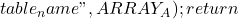 table_name", ARRAY_A);     return