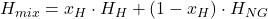 H_{mix} = x_H \cdot H_H + (1-x_H) \cdot H_{NG}